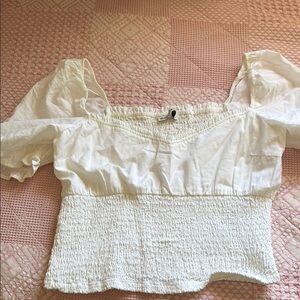Abercrombie & Fitch Smocked Women's Puff Sleeve Top